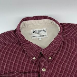 Columbia Men's XL Maroon Plaid Button-Down Shirt